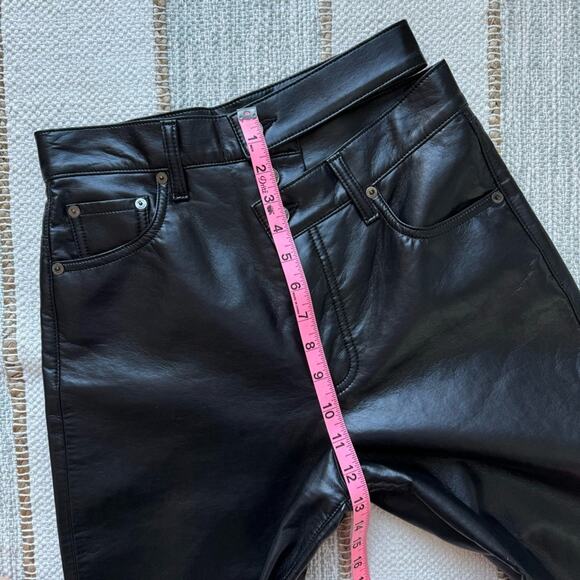 Agolde Recycled Leather Broken Waistband Straight Leg Pants in Detox Women’s 24 - Picture 6 of 10